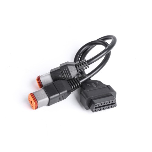 4 Pin and 6 Pin Female to 16 Pin OBD2 OBDII Female Cable Compatible with Harley Davidson Motorcycle for Code Reader and Diagnostic Tool