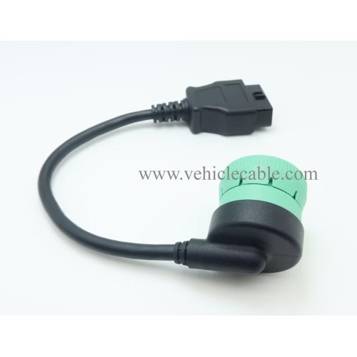 WBLD Right Angle 9pin J1939 Male to 16pin OBD2 OBDii Female Port Adapter Cable for Diagnostic Tool & ELD Tracker (J1939 to OBD2 Port)