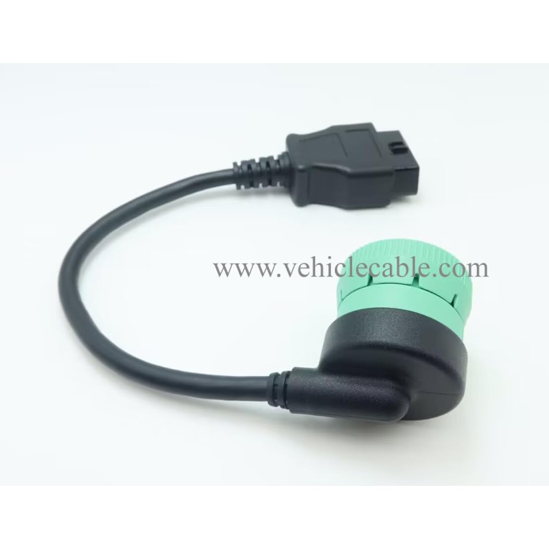 WBLD Right Angle 9pin J1939 Male to 16pin OBD2 OBDii Female Port Adapter Cable for Diagnostic Tool & ELD Tracker (J1939 to OBD2 Port) 