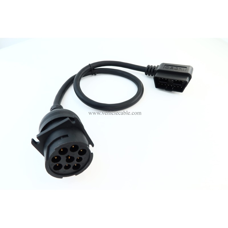 WBLD 16pin OBD2 Male to 9pin J1939 Male convertng Cable 2ft/60cm Working for Both Type 1 and Type 2 J1939 Diagnostic Tool and ELD Device 