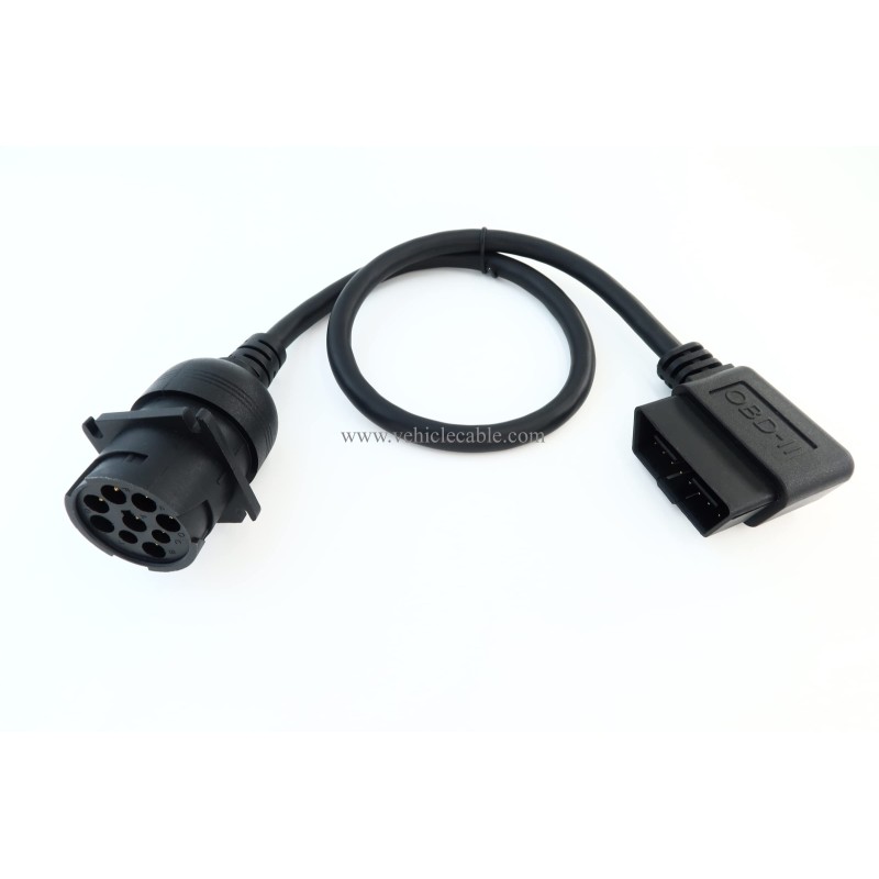 WBLD 16pin OBD2 Male to 9pin J1939 Male convertng Cable 2ft/60cm Working for Both Type 1 and Type 2 J1939 Diagnostic Tool and ELD Device 