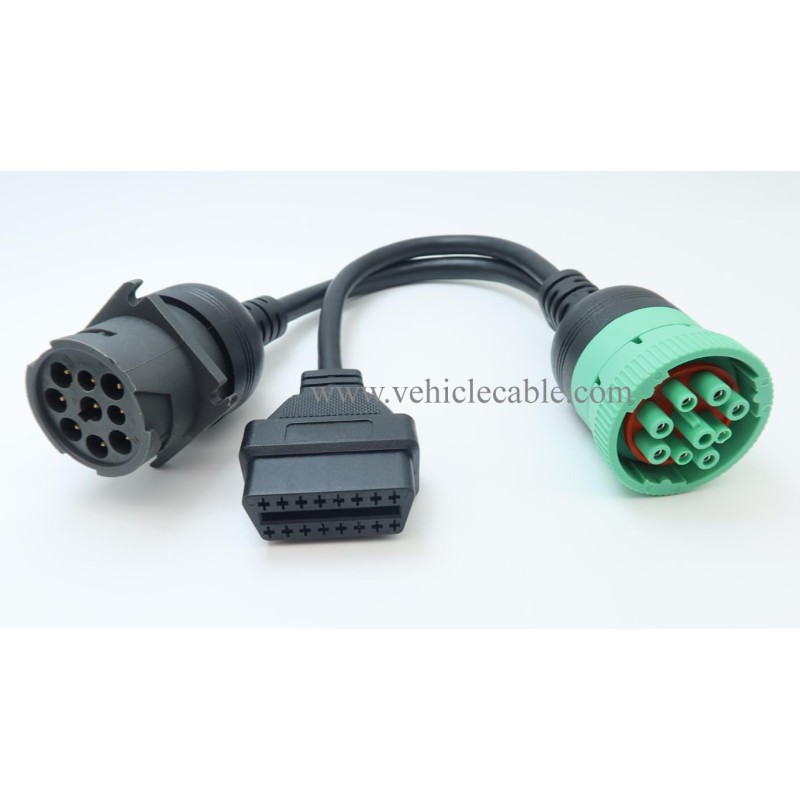 WBLD J1939 Male to J1939 Female and OBD2 Female Cable Working for Both J1939 Type1 and Type 2 for Freightliner ELD Fleet Management (1) 
