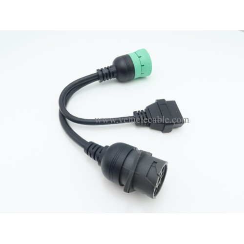 WBLD J1939 Male to J1939 Female and OBD2 Female Cable Working for Both J1939 Type1 and Type 2 for Freightliner ELD Fleet Management (1)