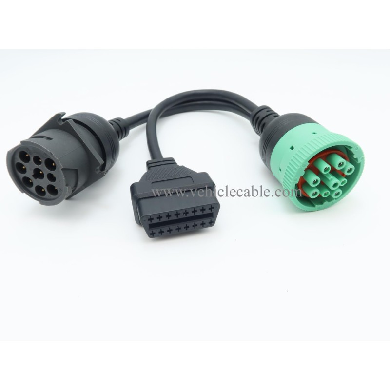 WBLD J1939 Male to J1939 Female and OBD2 Female Cable Working for Both J1939 Type1 and Type 2 for Freightliner ELD Fleet Management (1) 
