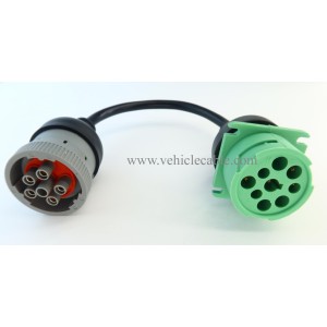 J1708 to J1939 Adapter 6pin to 9pin Cable for Truck Freightliner 