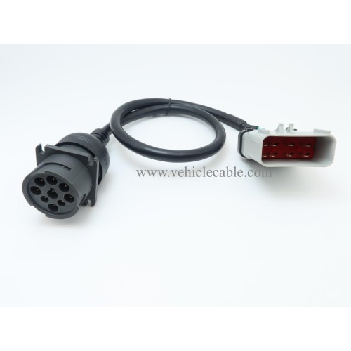 WBLD 14pin RP1226 Male to J1939 Type 1 Female Black 9 Pin Connector Adapter Cable