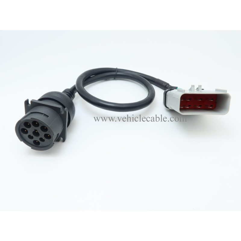 WBLD 14pin RP1226 Male to J1939 Type 1 Female Black 9 Pin Connector Adapter Cable 