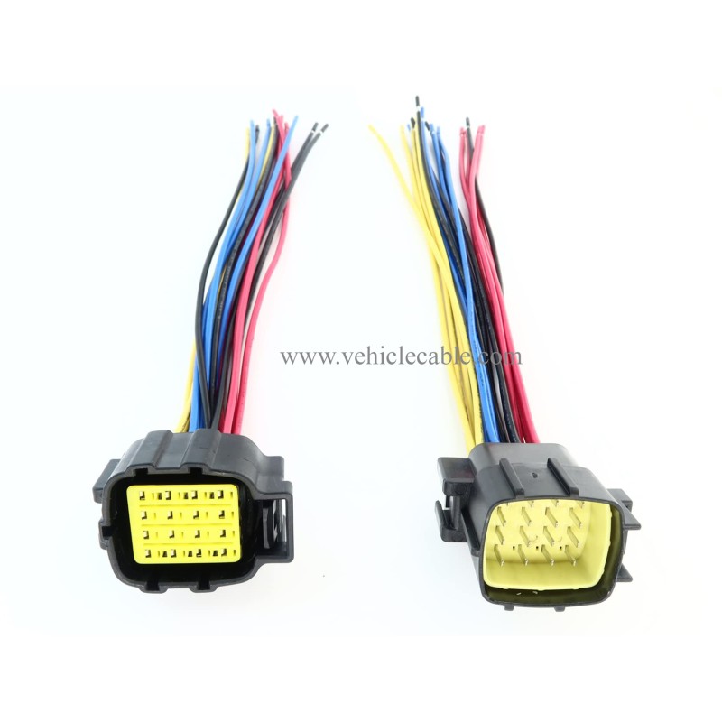 Automotive Wiring Harness Connector Auto Waterproof Connector 16Pin 368047-1 and 368050-1 Plug Pigtail 