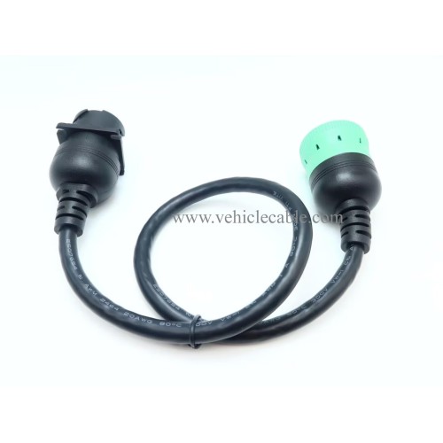 WBLD Overmolded 9 pin J1939 Green Type 2 Male to J1939 Gray Type 1 Female Cable