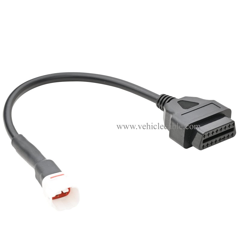 OLLGGEN Motorcycle 4 Pin Diagnostic Cable, OBD 16 Pin to 4 Pin Diagnostic Scanner Adapter Compatible with Ya-maha 