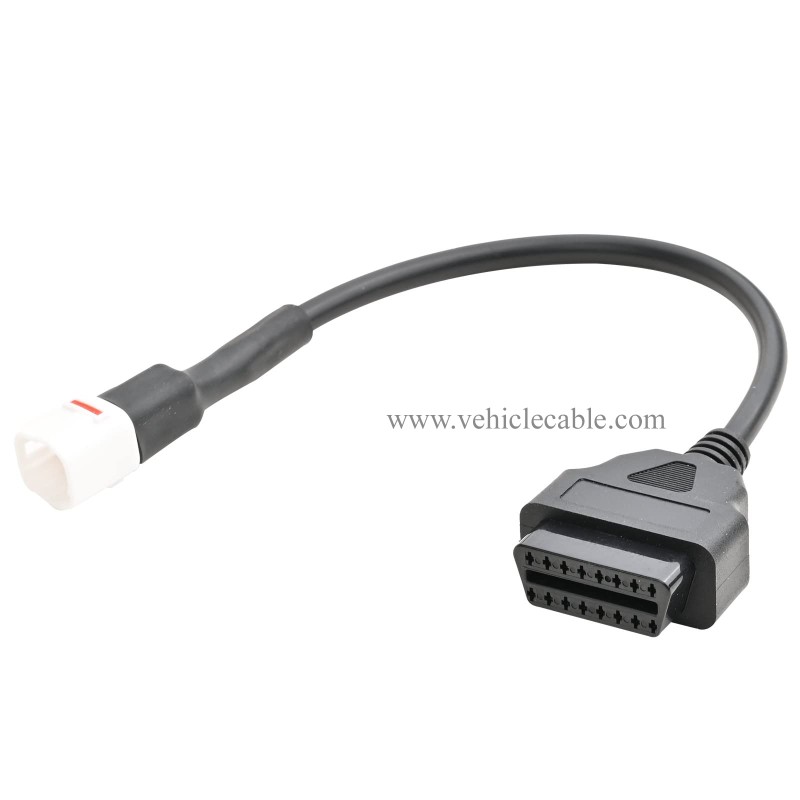 OLLGGEN Motorcycle 4 Pin Diagnostic Cable, OBD 16 Pin to 4 Pin Diagnostic Scanner Adapter Compatible with Ya-maha 