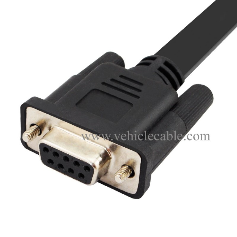 OLLGEN 1.5M 5ft OBD2 OBDII 16 Pin Male to DB9 Serial RS232 Female Port OBD Cable Adapter Diagnostic Extension Cable Connector with Power Switch 