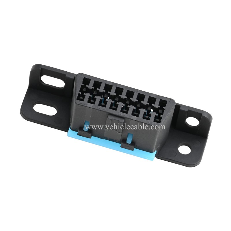 OLLGEN OBD2 16 Pin Female Connector Fixed Harness Female Assembled Plug Dash Port (Pack of 2) 