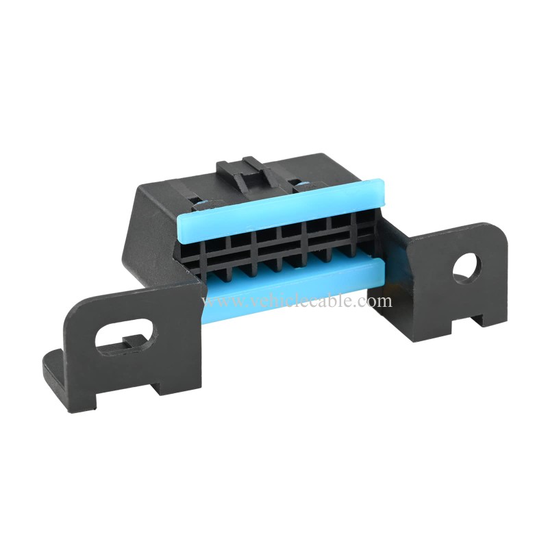 OLLGEN OBD2 16 Pin Female Connector Fixed Harness Female Assembled Plug Dash Port (Pack of 2) 