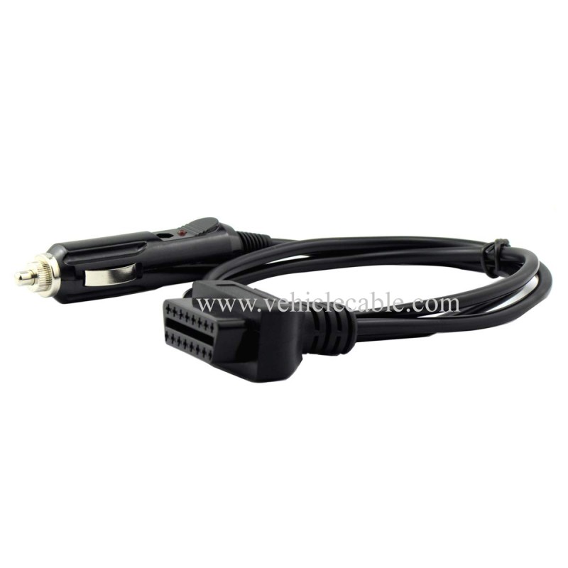 OLLGEN Auto Car OBD2 Vehicle ECU Emergency Power Cable,1M Car Memory Saver Cigarette Lighter for 12V DC Power Supply 