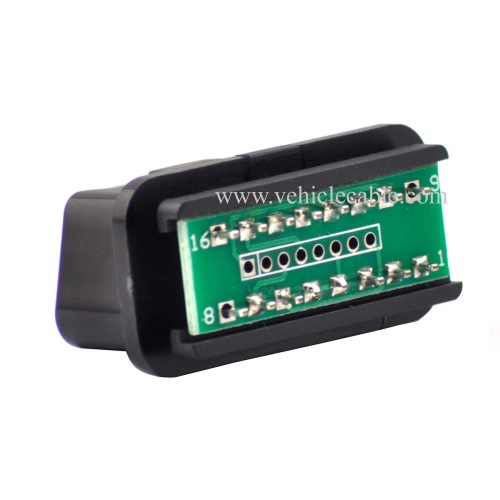 OLLGEN Auto Car OBD2 16 Pin Connector, 16 Pin Male Connector Adapter, Standard 16 Pin Male Plug, OBD Shell, OBDII PCB Diagnostic Tool (Black)