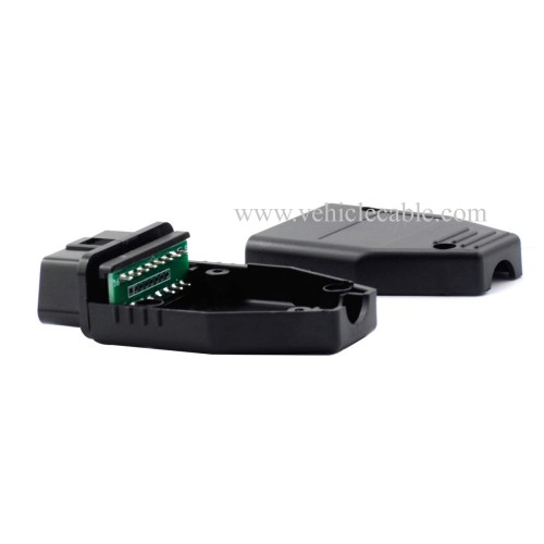 OLLGEN Auto Car OBD2 16 Pin Connector, 16 Pin Male Connector Adapter, Standard 16 Pin Male Plug, OBD Shell, OBDII PCB Diagnostic Tool (Black)