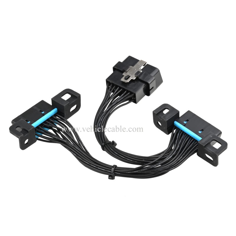 OLLGEN OBD2 Extension Cable Universal OBDII 30cm 16 Pin Female to Male/Female Extension Cable OBD2 Splitter Adapter Cable Y Cable 12" (Black) 