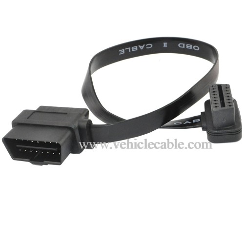OLLGEN 60CM Ultra Slim 2 in 1 OBDII OBD2 Cable 16 Pin Female to Male/Female Extension Connector Cable Splitter,24Inch/2Feet