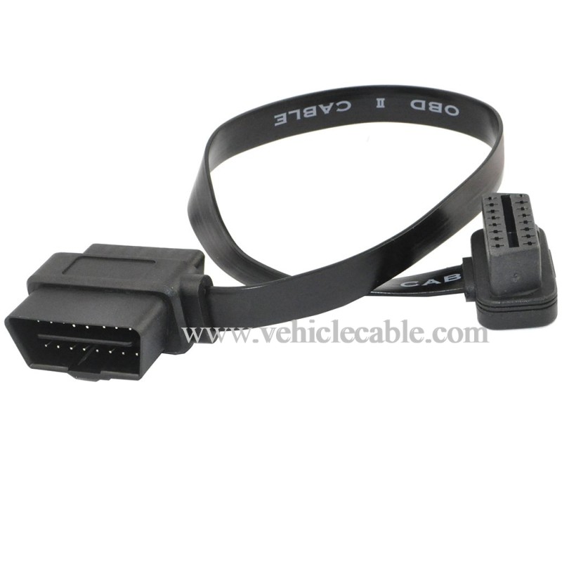 OLLGEN 60CM Ultra Slim 2 in 1 OBDII OBD2 Cable 16 Pin Female to Male/Female Extension Connector Cable Splitter,24Inch/2Feet 