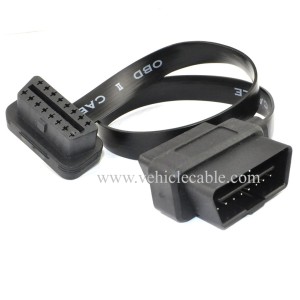 OLLGEN 60CM Ultra Slim 2 in 1 OBDII OBD2 Cable 16 Pin Female to Male/Female Extension Connector Cable Splitter,24Inch/2Feet 