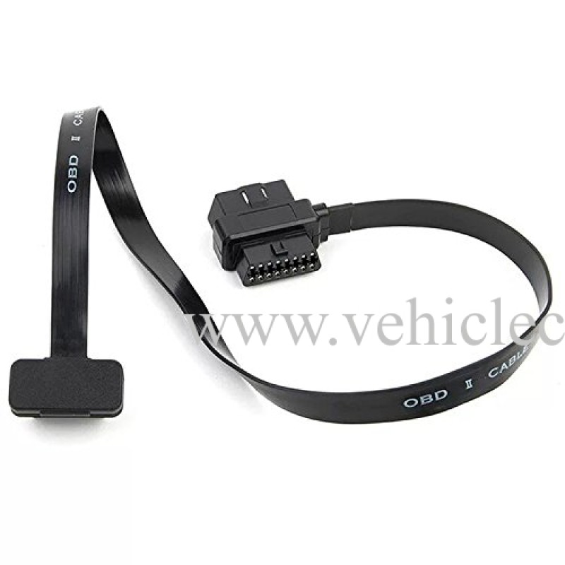 OLLGEN 60CM Ultra Slim 2 in 1 OBDII OBD2 Cable 16 Pin Female to Male/Female Extension Connector Cable Splitter,24Inch/2Feet 