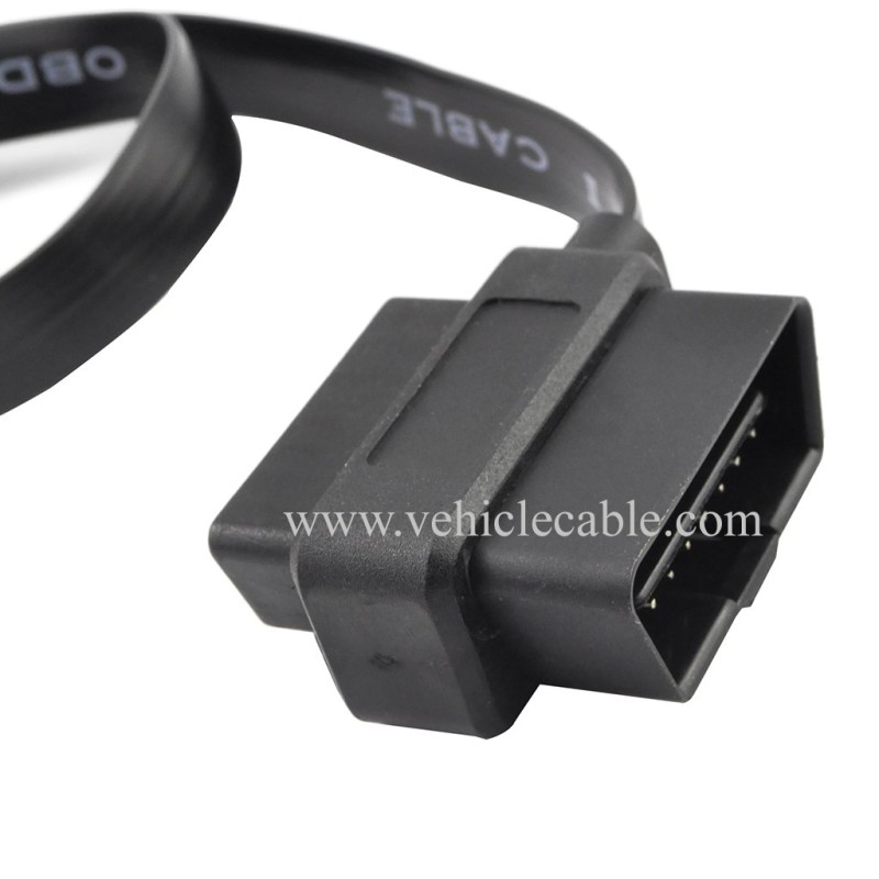 OLLGEN 60CM Ultra Slim 2 in 1 OBDII OBD2 Cable 16 Pin Female to Male/Female Extension Connector Cable Splitter,24Inch/2Feet 
