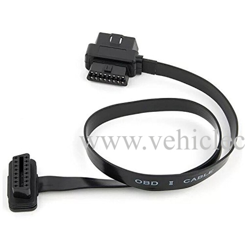 OLLGEN 60CM Ultra Slim 2 in 1 OBDII OBD2 Cable 16 Pin Female to Male/Female Extension Connector Cable Splitter,24Inch/2Feet 