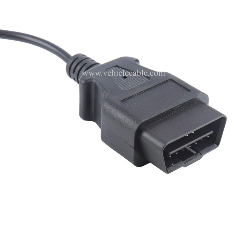 OLLGEN 3M/9.8ft OBD2 to Cigarette Lighter Female Connector OBD Male to Female Socket Car Power Cable with 3A Fuse 