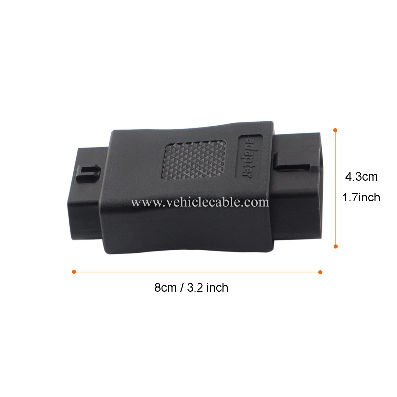 OLLGEN OBD2 OBDII Full 16 Pin Male to Female OBD Cable Splitter Converter Adapter for Diagnostic Port Extender (Black) 