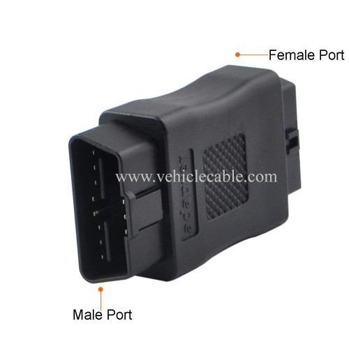 OLLGEN OBD2 OBDII Full 16 Pin Male to Female OBD Cable Splitter Converter Adapter for Diagnostic Port Extender (Black)