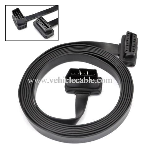 OLLGEN 3M/9.8Feet Ultra Flat Low Profile 16 Pin Male to Female OBDII OBD2 Extension Cable Car Diagnostic Extender Cord Adapter