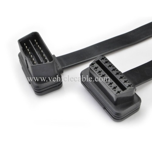 OLLGEN 3M/9.8Feet Ultra Flat Low Profile 16 Pin Male to Female OBDII OBD2 Extension Cable Car Diagnostic Extender Cord Adapter