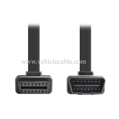 OLLGEN 3M/9.8Feet Ultra Flat Low Profile 16 Pin Male to Female OBDII OBD2 Extension Cable Car Diagnostic Extender Cord Adapter