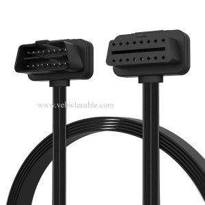OLLGEN 1.64ft 50cm OBD2 16 Pin Low Profile Flat Wire J1962 Male Connector to Open Plug Cord Auto Car OBD Diagnostic Extension DIY Pigtail Mobley Cable Adapter (Male Connector Pigtail) 
