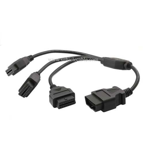 OLLGEN 1.6ft/50cm OBD2 Splitter Cable,3 Way OBD-II Extension Cable,Full 16 Pin OBD Splitter 1 to 3 Female Y Cable Car Diagnostic Extender Cord Adapter (Black)