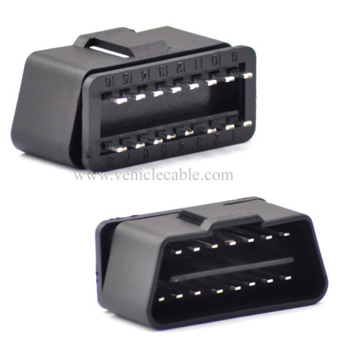 OLLGEN 16 Pin OBD 2 OBDII Male Connector OBD2 16 pin Adaptor J1962 Connector OBDII Plug with Screws Car Diagnostic Cable Connector (OBD Male Plug)