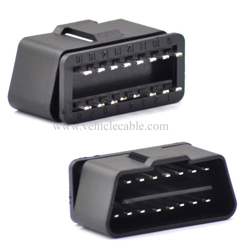 OLLGEN 16 Pin OBD 2 OBDII Male Connector OBD2 16 pin Adaptor J1962 Connector OBDII Plug with Screws Car Diagnostic Cable Connector (OBD Male Plug) 