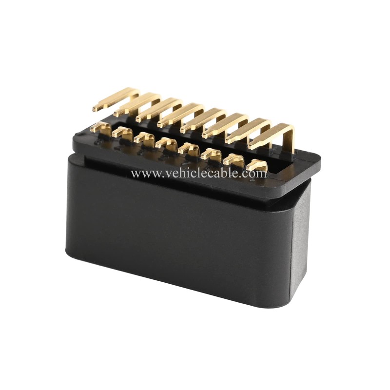 OLLGEN Universal 16 Pin OBD 2 OBDII Male Connector EOBD2 OBDII J1962M Adapter Plug for 12V 24V Car Truck (Black) 