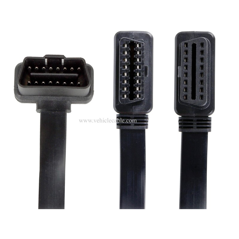 OLLGEN 60cm OBD II OBD2 16 Pin Car Diagnostic Splitter Cord Male to Dual Female Extension Cable Adapter with Power Switch 