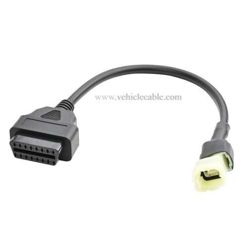 OLLGEN 4 Pin to OBD 16 Pin Motorbike OBD II Adapter,Motorcycle OBD2 Diagnostic Cable 30cm 12"