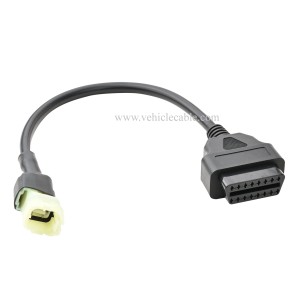 OLLGEN 4 Pin to OBD 16 Pin Motorbike OBD II Adapter,Motorcycle OBD2 Diagnostic Cable 30cm 12" 