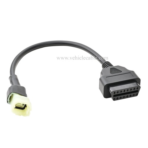 OLLGEN 4 Pin to OBD 16 Pin Motorbike OBD II Adapter,Motorcycle OBD2 Diagnostic Cable 30cm 12"
