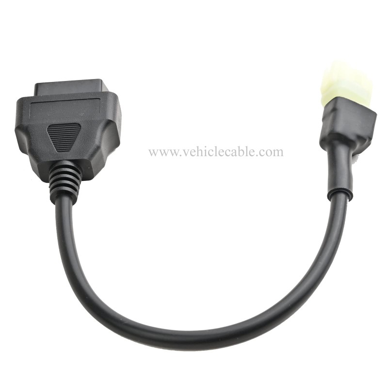 OLLGEN 4 Pin to OBD 16 Pin Motorbike OBD II Adapter,Motorcycle OBD2 Diagnostic Cable 30cm 12" 