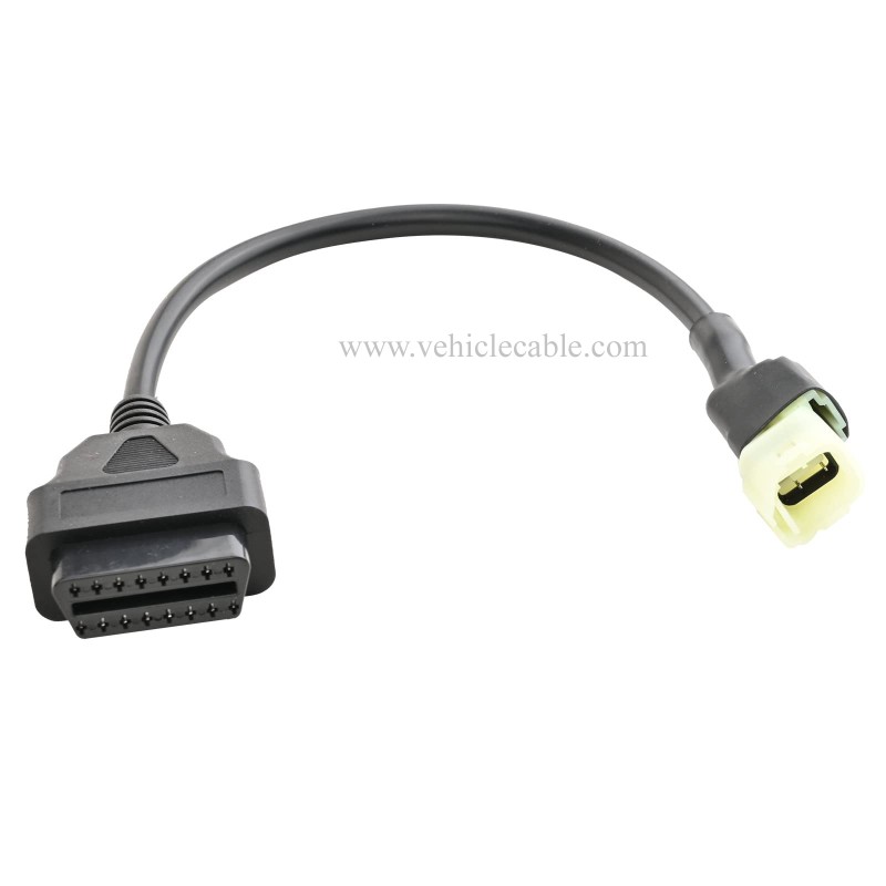 OLLGEN 4 Pin to OBD 16 Pin Motorbike OBD II Adapter,Motorcycle OBD2 Diagnostic Cable 30cm 12" 
