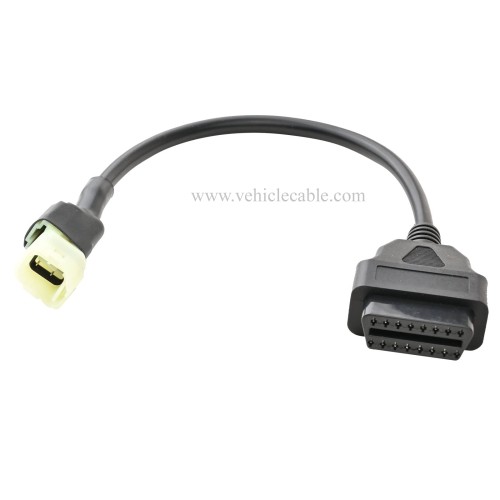 OLLGEN 4 Pin to OBD 16 Pin Motorbike OBD II Adapter,Motorcycle OBD2 Diagnostic Cable 30cm 12"