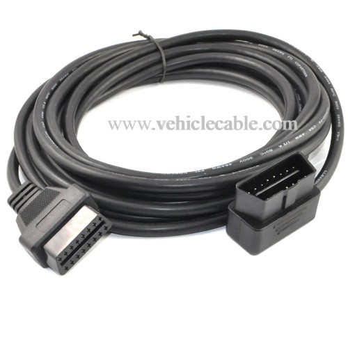 OLLGEN 5M/16.4ft OBD II Cable OBD2 16 Pin Right/Left Angle Male to Female OBD Extenstion Cable for Car Auto Diagnostic Extender Cord Adapter