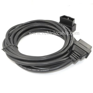 OLLGEN 5M/16.4ft OBD II Cable OBD2 16 Pin Right/Left Angle Male to Female OBD Extenstion Cable for Car Auto Diagnostic Extender Cord Adapter 