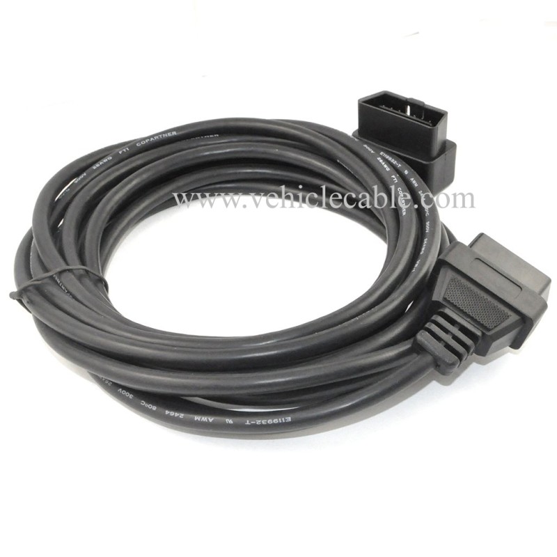 OLLGEN 5M/16.4ft OBD II Cable OBD2 16 Pin Right/Left Angle Male to Female OBD Extenstion Cable for Car Auto Diagnostic Extender Cord Adapter 