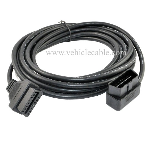 OLLGEN 5M/16.4ft OBD II Cable OBD2 16 Pin Right/Left Angle Male to Female OBD Extenstion Cable for Car Auto Diagnostic Extender Cord Adapter